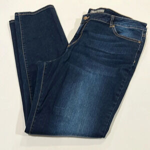 Garnet Hill - 34, dark wash, straight‎ skinny jeans